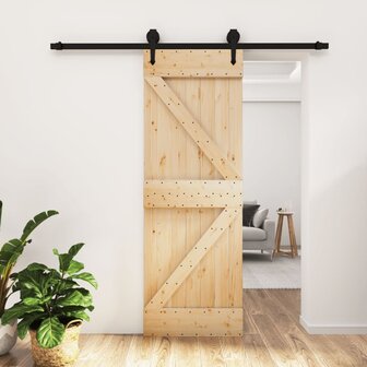 Schuifdeur met beslag 70x210 cm massief grenenhout 1