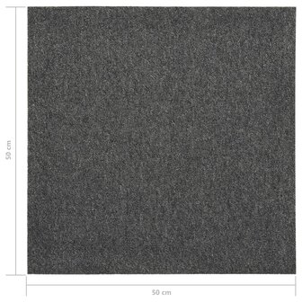 Tapijttegels 20 st 5 m&sup2; 50x50 cm antraciet 8