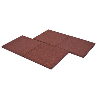 Valtegels 12 st 50x50x3 cm rubber rood 6
