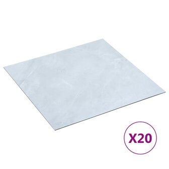 Vloerplanken 20 st zelfklevend 1,86 m&sup2; PVC wit marmerpatroon 1