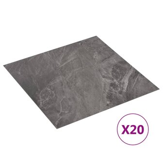 Vloerplanken 20 st zelfklevend 1,86 m&sup2; PVC zwart patroon 2
