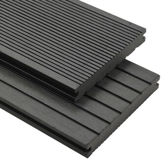 Terrasplanken met accessoires 10 m&sup2; 4 m massief HKC grijs 1