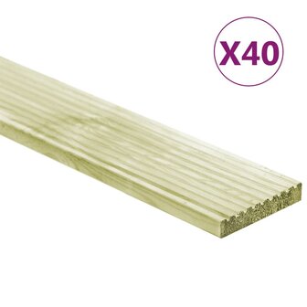 Terrasplanken 40 st 5,8 m&sup2; 1 m ge&iuml;mpregneerd massief grenenhout 1