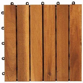 Terrastegels acaciahout 30 x 30 cm verticaal patroon (10 stuks)  6