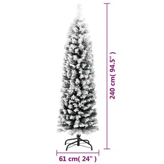 Kunstkerstboom met sneeuw smal 240 cm PVC groen 7