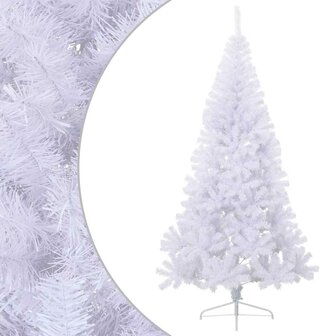 Kunstkerstboom met standaard half 180 cm PVC wit 1