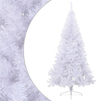 Kunstkerstboom met standaard half 210 cm PVC groen 1