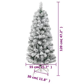 Kunstkerstboom met scharnieren en sneeuw 120 cm 9