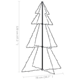 Kegelkerstboom 160 LED&amp;apos;s binnen en buiten 78x120 cm 8