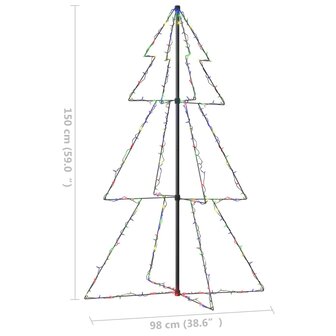 Kegelkerstboom 200 LED&amp;apos;s binnen en buiten 98x150 cm 8