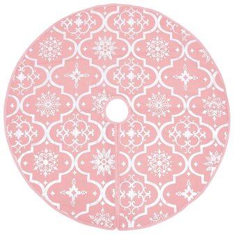 Kerstboomrok luxe met sok 150 cm stof roze 3