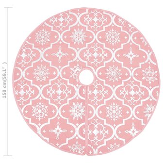 Kerstboomrok luxe met sok 150 cm stof roze 8