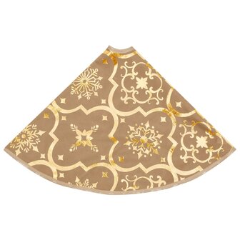 Kerstboomrok luxe met sok 150 cm stof geel 5