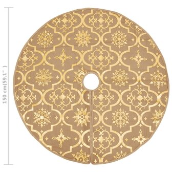 Kerstboomrok luxe met sok 150 cm stof geel 8