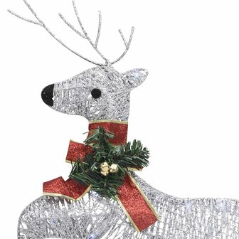 Kerstdecoratie rendieren en slee 60 LED&amp;apos;s zilverkleurig 4