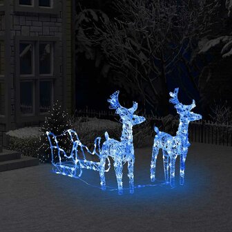 Kerstversiering rendieren en slee 160 LED&amp;apos;s 130 cm acryl 1