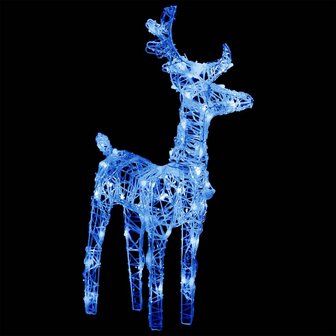 Kerstversiering rendieren en slee 160 LED&amp;apos;s 130 cm acryl 3