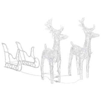 Kerstversiering rendieren en slee 160 LED&amp;apos;s 130 cm acryl 5