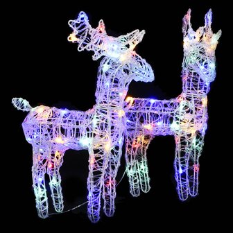 Kerstrendieren 2 st 80 LED&amp;apos;s acryl meerkleurig 1