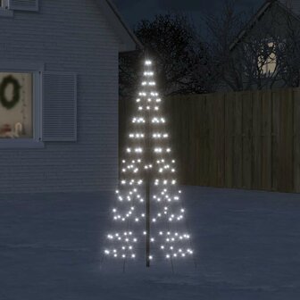LED-kerstboom aan vlaggenmast 200 LED&amp;apos;s koud wit 180 cm 1