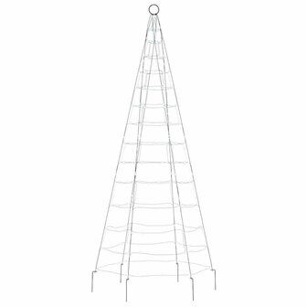 LED-kerstboom aan vlaggenmast 200 LED&amp;apos;s koud wit 180 cm 4