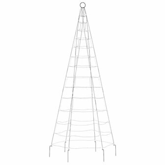 LED-kerstboom aan vlaggenmast 200 LED&amp;apos;s koud wit 180 cm 5