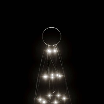 LED-kerstboom aan vlaggenmast 200 LED&amp;apos;s koud wit 180 cm 6