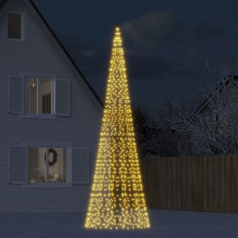LED-kerstboom aan vlaggenmast 1534 LEDs warm wit 500 cm 1