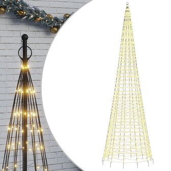 LED-kerstboom aan vlaggenmast 1534 LEDs warm wit 500 cm 2