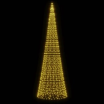 LED-kerstboom aan vlaggenmast 1534 LEDs warm wit 500 cm 3