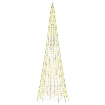 LED-kerstboom aan vlaggenmast 1534 LEDs warm wit 500 cm 4