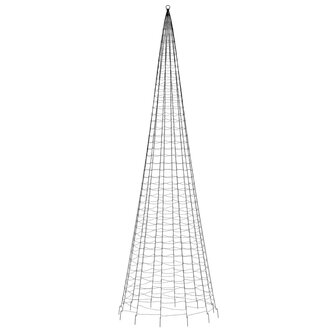 LED-kerstboom aan vlaggenmast 1534 LEDs warm wit 500 cm 5