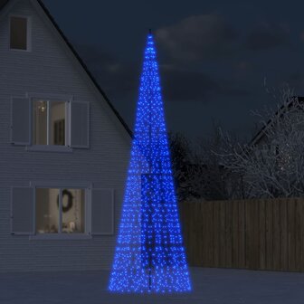 LED-kerstboom aan vlaggenmast 1534 LEDs 500 cm blauw 1