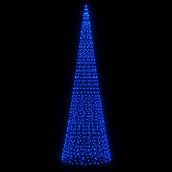 LED-kerstboom aan vlaggenmast 1534 LEDs 500 cm blauw 3