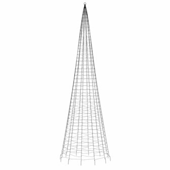 LED-kerstboom aan vlaggenmast 1534 LEDs 500 cm blauw 5