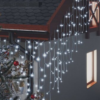 Lichtgordijn met 400 LED&amp;apos;s en 8 functies 10 m koudwit 3