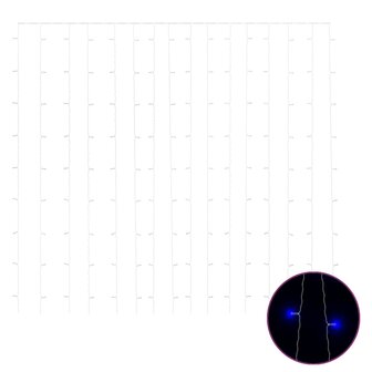 Lichtsnoergordijn met 300 LED&amp;apos;s en 8 functies 3x3 m blauw 2