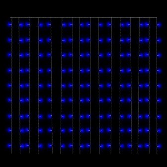 Lichtsnoergordijn met 300 LED&amp;apos;s en 8 functies 3x3 m blauw 5