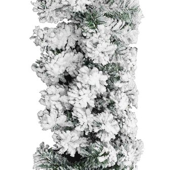 Kerstslinger met sneeuw 5 m PVC groen 4