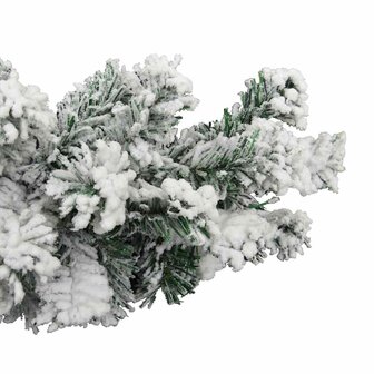 Kerstslinger met sneeuw 10 m PVC groen 4