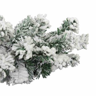 Kerstslinger met sneeuw 20 m PVC groen 4