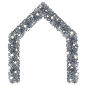 Kerstslinger met LED-lampjes 10 m zilverkleurig 2