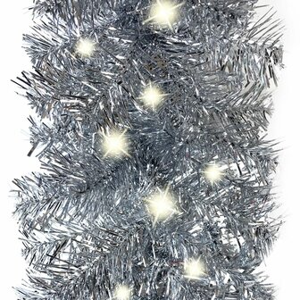 Kerstslinger met LED-lampjes 10 m zilverkleurig 3