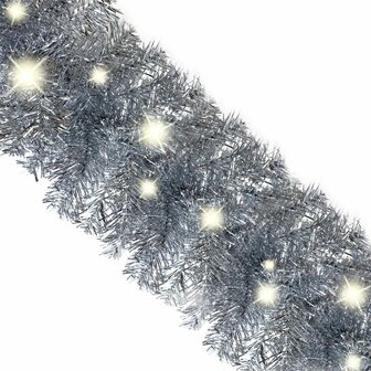 Kerstslinger met LED-lampjes 10 m zilverkleurig 5