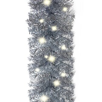 Kerstslinger met LED-lampjes 10 m zilverkleurig 6
