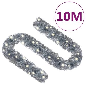 Kerstslinger met LED-lampjes 10 m zilverkleurig 8