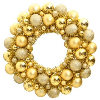 Kerstkrans 45 cm polystyreen goudkleurig 1