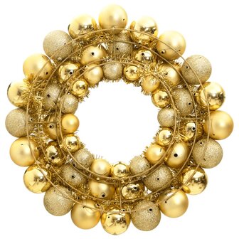 Kerstkrans 45 cm polystyreen goudkleurig 2