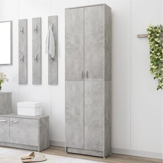 Gangkast 55x25x189 cm bewerkt hout betongrijs 1