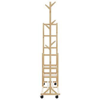 Kledingrek met schappen en wielen 100x38x175,5 cm bamboe 5